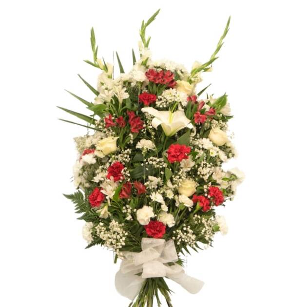 Ramo 3 - Blanco y rojo - Funeraria La Montañesa