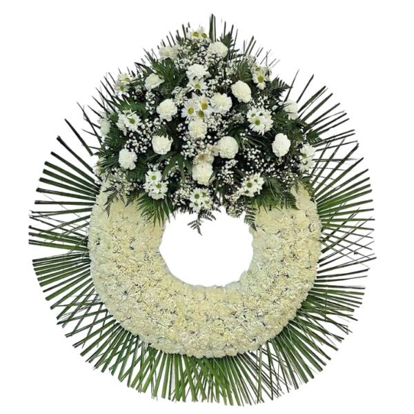 Corona básica - Blanco - Funeraria La Montañesa