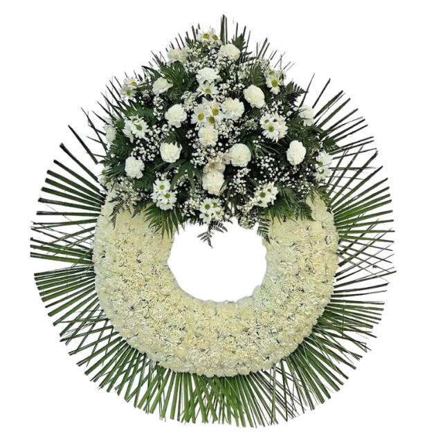 Corona básica - Blanco - Funeraria La Montañesa