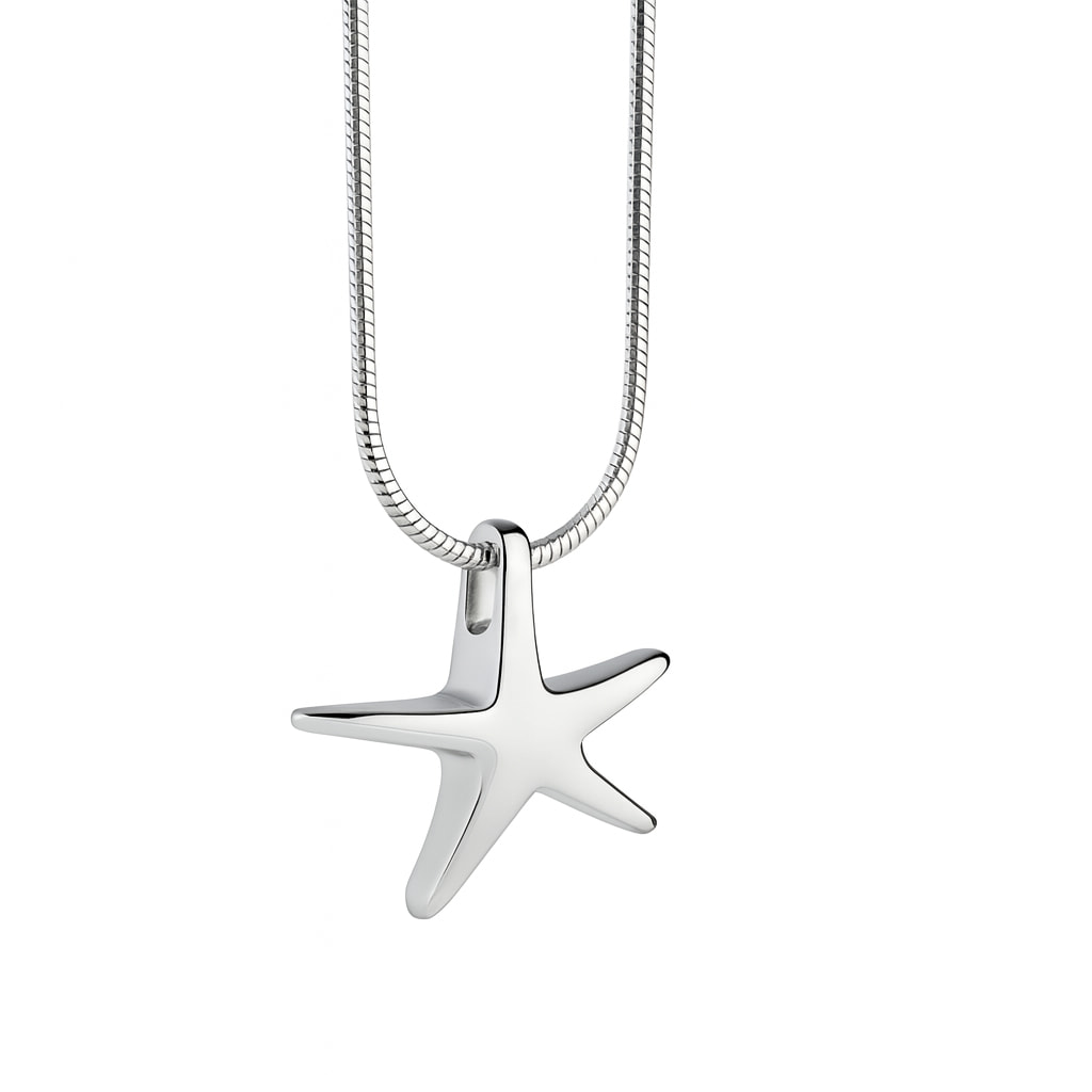 Colgante de acero para cenizas estrella de mar - Funeraria La Montañesa