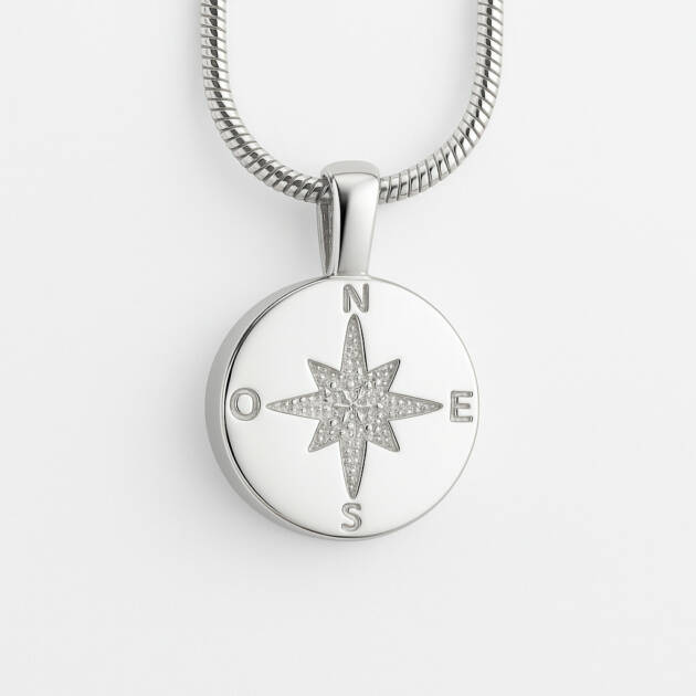 Colgante de acero para cenizas Rosa de los Vientos - Funeraria La Montañesa